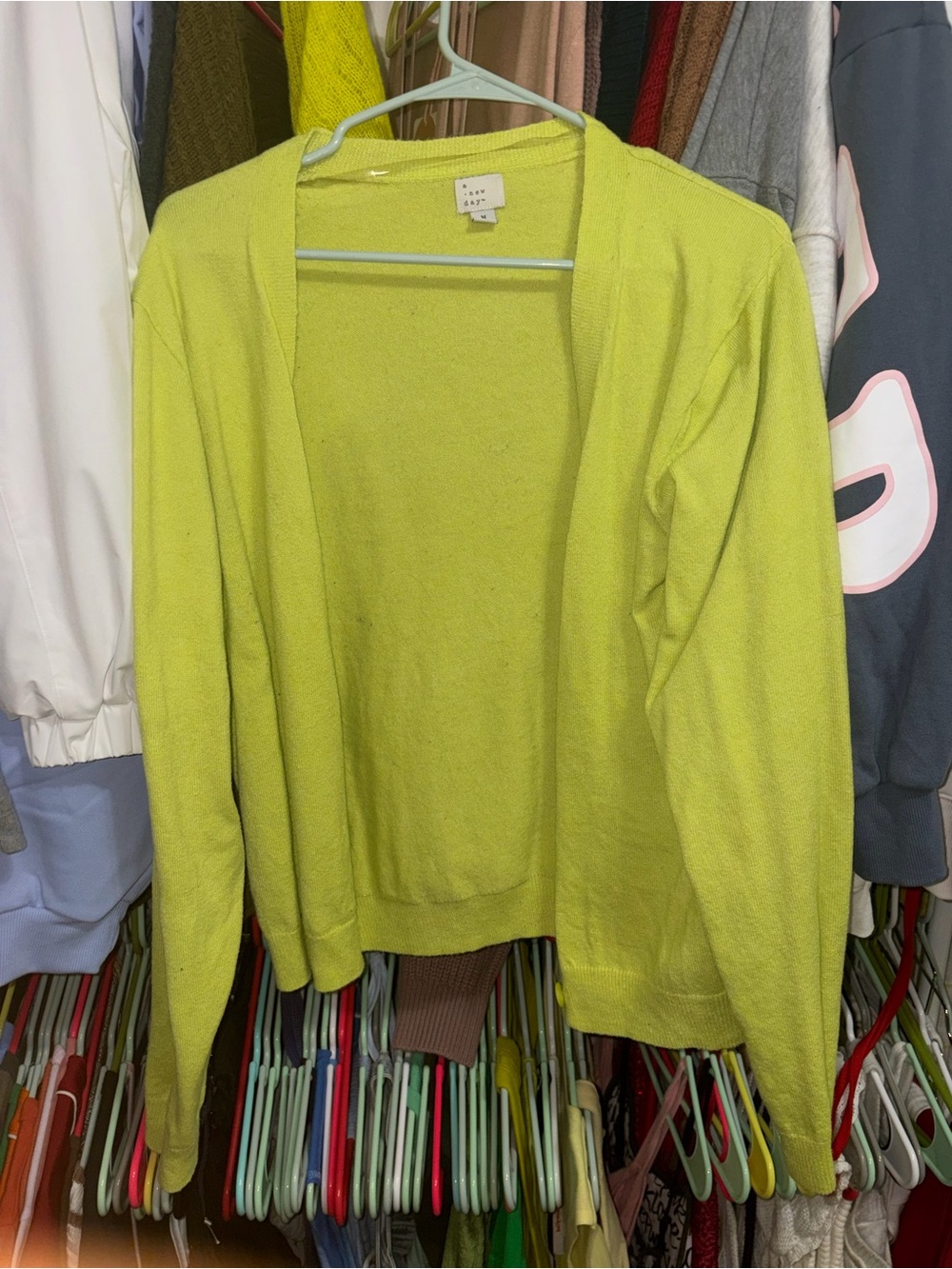 a new day Lime button Cardigan